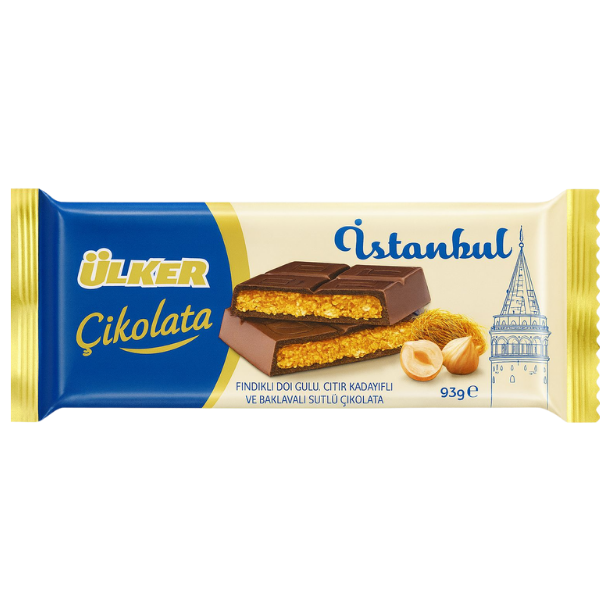 Ülker Fındık Dolgulu, Çıtır Kadayıflı ve Baklavalı Sütlü Çikolata 93gr