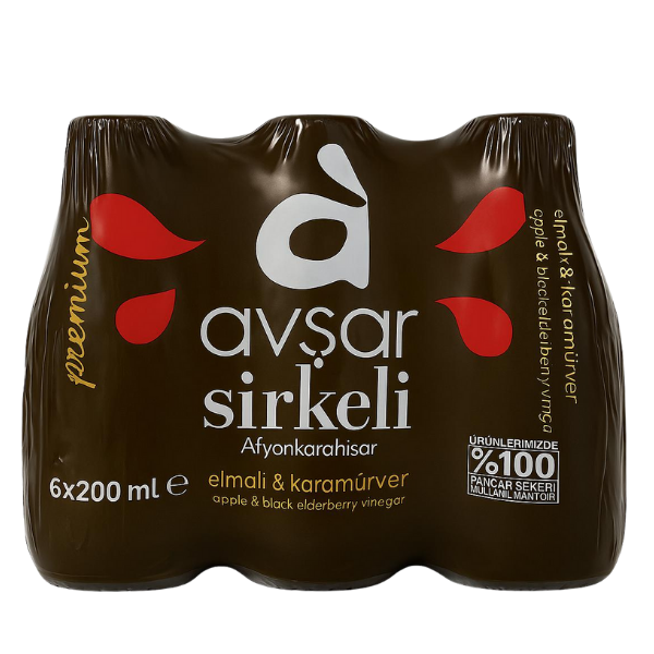 Avşar Sirkeli Şeftali ve Karamürver Aromalı Gazlı İçecek 6x200ml