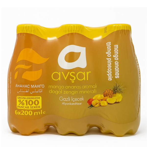 Avşar Mango Ananas Aromalı Gazlı İçecek 6x200ml