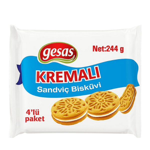Gesaş Kremalı Sandviç Bisküvi 4’lü paket