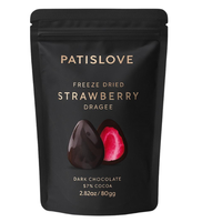Patislove Çilekli Draje Bitter Çikolatalı %57 Kakaolu 80gr