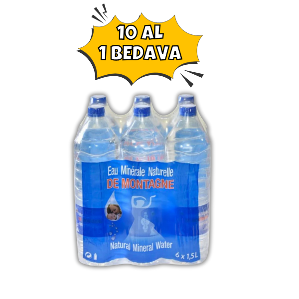 * 10+1 HEDIYE*  Montagne Su  6x1.5 Litre