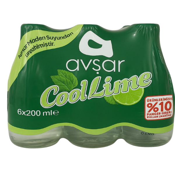 Avşar Cool Lime Nane ve Limon Aromalı Gazlı İçecek 6x200ml