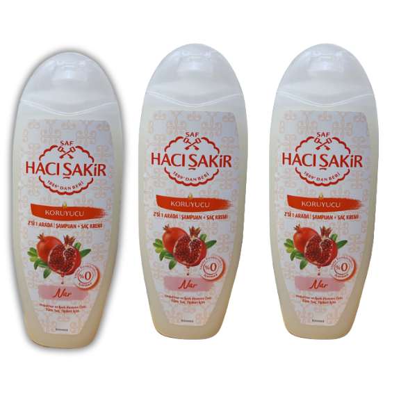 Hacı Şakir Şampuan Nar Özlü 2'si 1 Arada  3x500ml