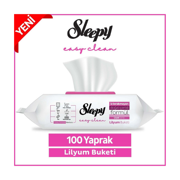 Sleepy Easy Clean Lilyum Buketi Yüzey Temizlik Havlusu&Mendili 100 Yaprak