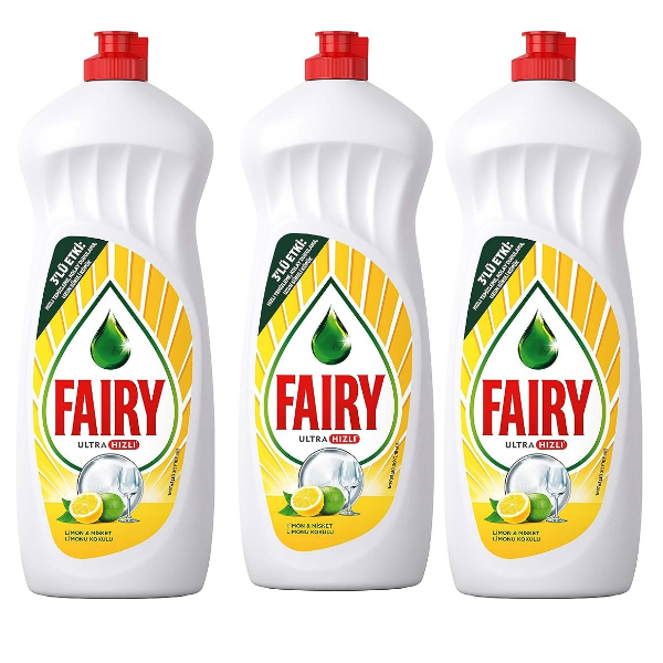3'lu Paket Fairy Sıvı Bulaşık Deterjanı Limon 3 Adet x 650ml