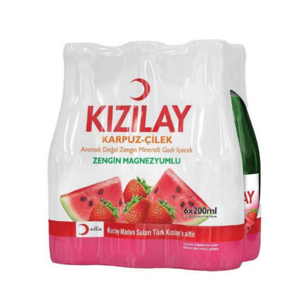 Kızılay Eau Pétillant a l'Arome de pastèque et de fraises 6x200ml