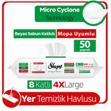 Sleepy Easy Clean Beyaz Sabun Katkılı Mopa Uyumlu Yer Temizlik Havlusu 50 Yaprak