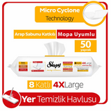 Sleepy Easy Clean Arap Sabunu Katkılı Mopa Uyumlu Yer Temizlik Havlusu 50 Yaprak