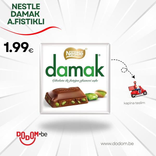 Nestle Damak Antep Fıstıklı Sütlü Kare Çikolata 60gr