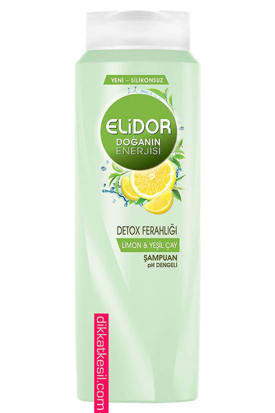 Elidor Shampoing Rafraîchissement de Détox au Citron et au  Thé Vert 650ml